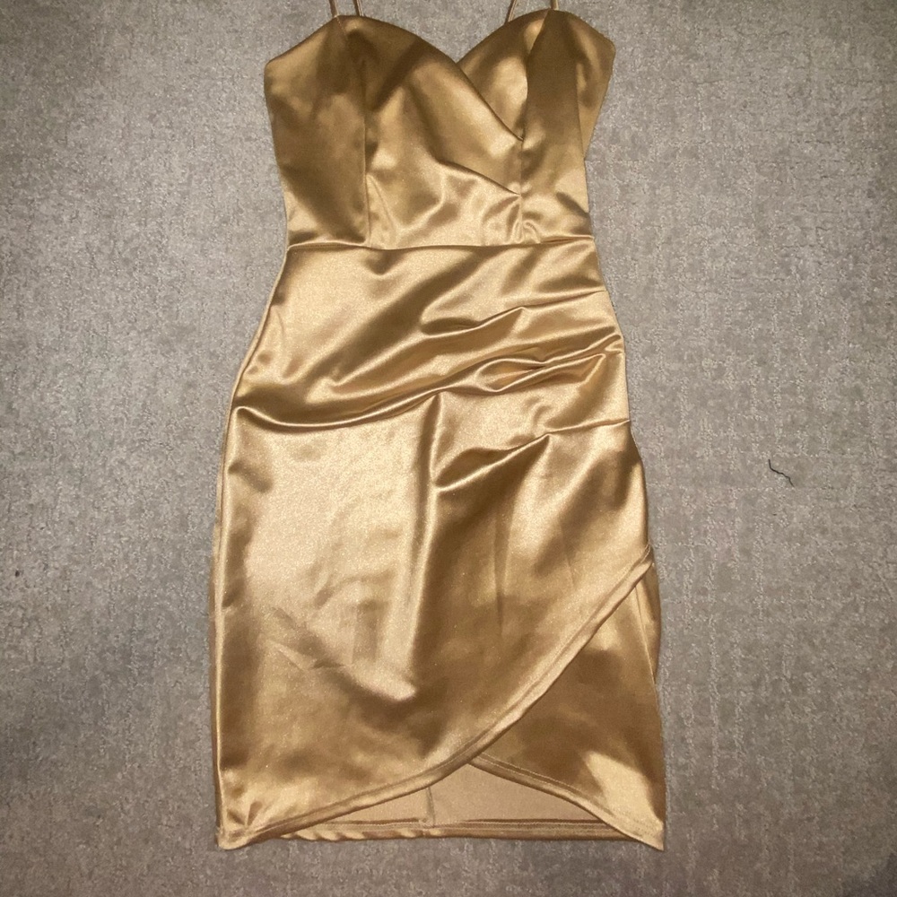 Gold slim dress